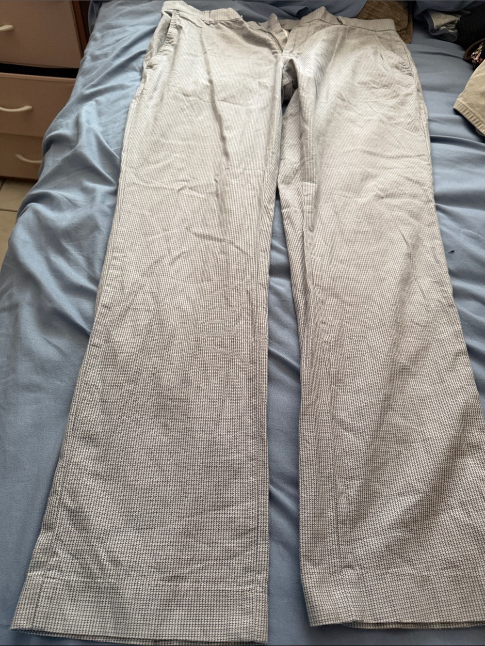 Oxford Light Gray Seersucker Dress Pants